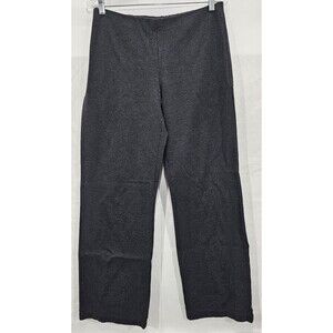 Eileen Fisher Wide Leg Ponte Pants Pull On Stretch Charcoal Minimalist Womens M